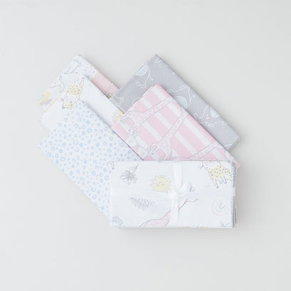 Pastel Zoo Favorites 5 Piece Fat Quarter Bundle
