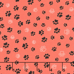 Cats (Timeless Treasures) - Cat Paws Red Yardage Primary Image