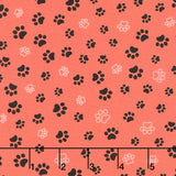 Cats (Timeless Treasures) - Cat Paws Red Yardage Primary Image