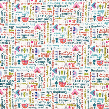 Happy Camper - Life is a Journey Cream Yardage Primary Image