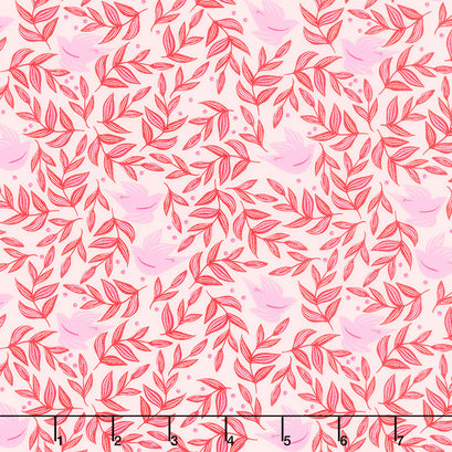 Christmas in the City - Festive Carols Pink Yardage