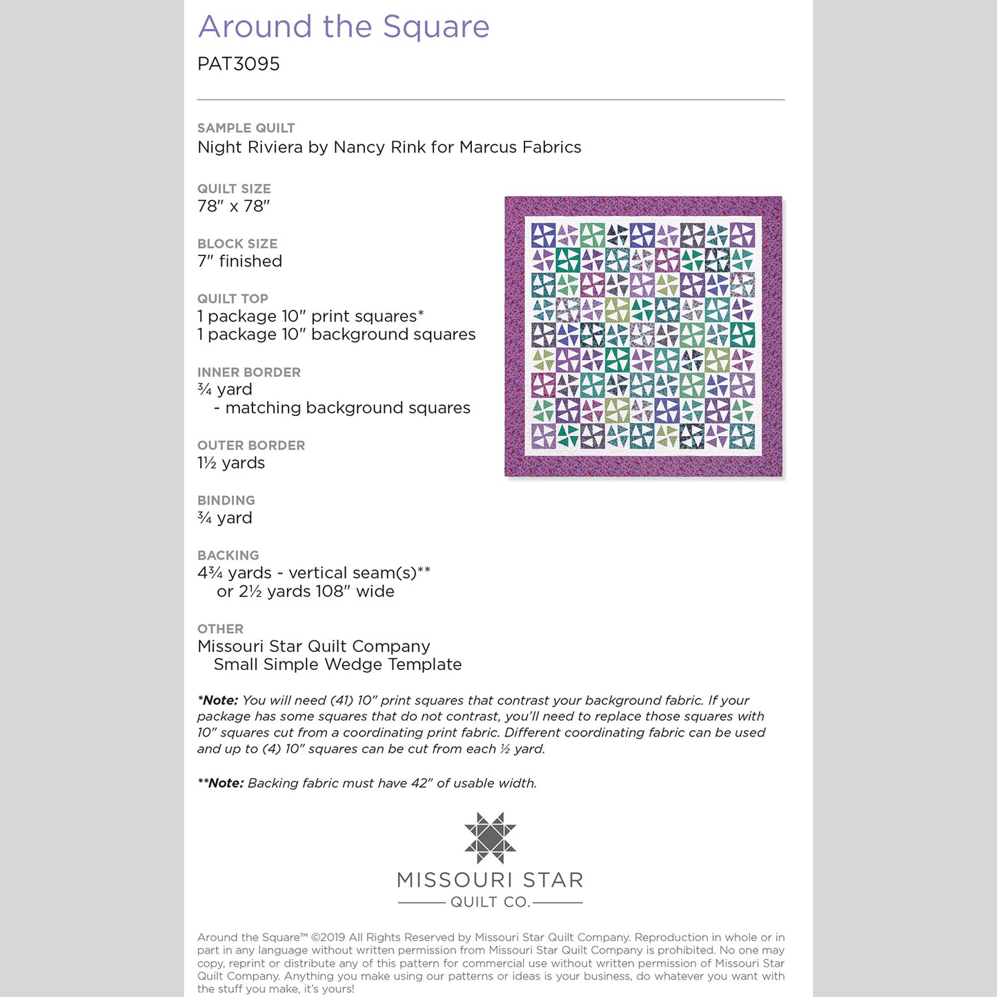 Digital Download - Around the Square Quilt Pattern by Missouri Star Alternative View #1