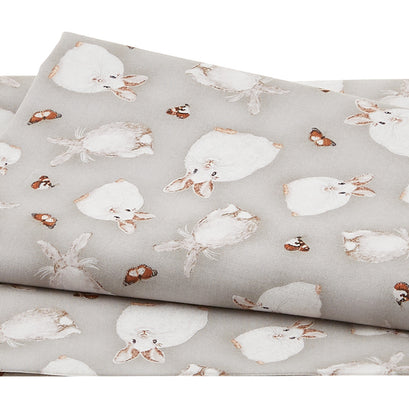 Little Ones - Tossed Bunnies Gray 2 Yard Cut