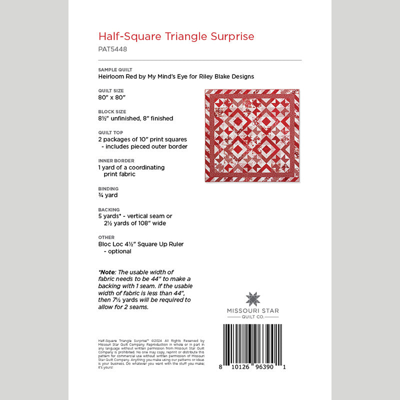 Digital Download - Half-Square Triangle Surprise Quilt Pattern by Missouri Star Alternative View #1