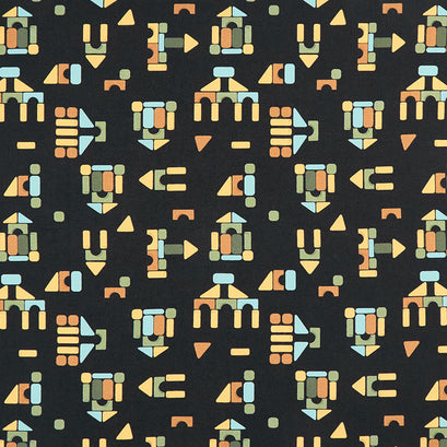 ABC XYZ - Wood Blocks Black Yardage