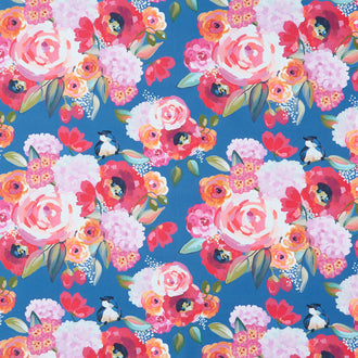 Poppies and Plumes - Large Floral Ocean Yardage