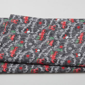 Jingle All the Way - Charcoal 2 Yard Cut