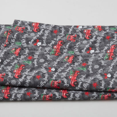 Jingle All the Way - Charcoal 2 Yard Cut