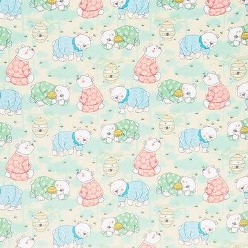 Comfy Flannel® - Bears in PJS Yellow Yardage Primary Image