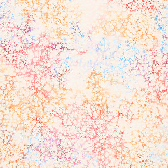 Pebbles and Daisies Batiks - Dots and Flowers Pink Blush Yardage