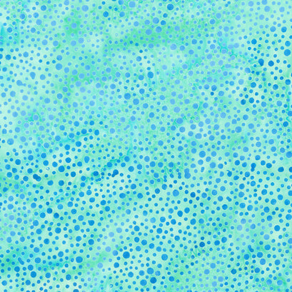 Morning Glory Batiks - Dot Teal Chameleon Yardage