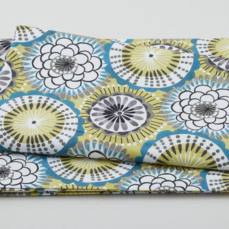 Art Nouveau - Decorative Flowers Lime 2 Yard Cut