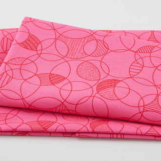 The Language of Color - Linear Circles Dark Pink 2 Yard Cut