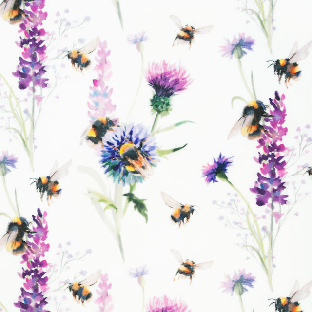 Cuddle® Prints - Bee Garden Amethyst Digitally Printed Minky Yardage Primary Image