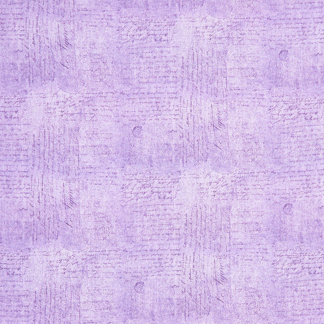 Love Letter - Handwriting Text On Woven Texture Purple Yardage Primary Image
