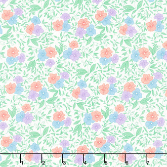 30's Playtime - Friendly Blooms Eggshell Yardage