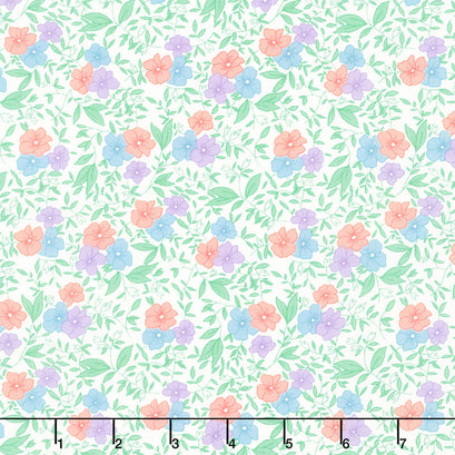 30's Playtime - Friendly Blooms Eggshell Yardage