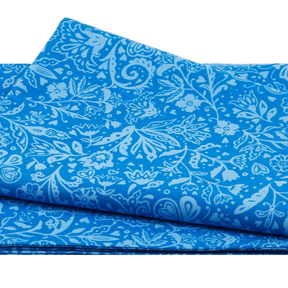 Blue Dreams - Monotone Vine & Butterfly Blue 2 Yard Cut