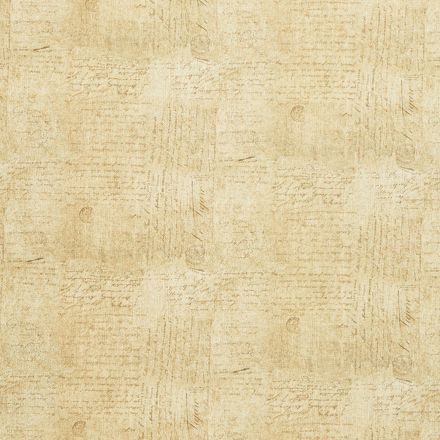 Lemon Bouquet - Handwriting Text On Woven Texture Burlap Yardage Primary Image
