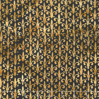 Kings Castle Batiks - Fleur Black Yardage