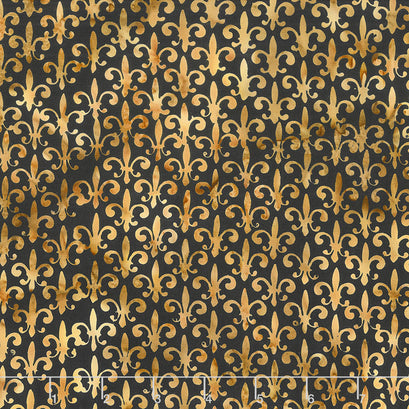 Kings Castle Batiks - Fleur Black Yardage