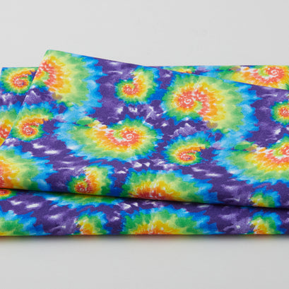 Bright Tie Dye Swirl - Multi 2 Yard Cut