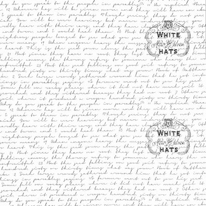 Sew Journal - Sewer Parable Text White Yardage