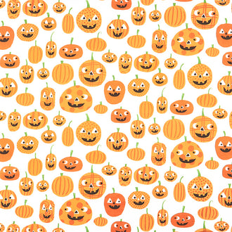 Too Cute to Spook - Pumpkin To Talk About White Ghost Yardage