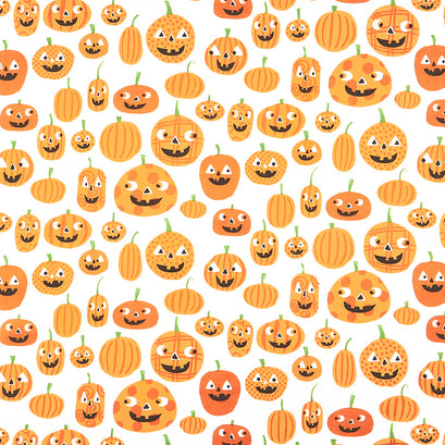 Too Cute to Spook - Pumpkin To Talk About White Ghost Yardage