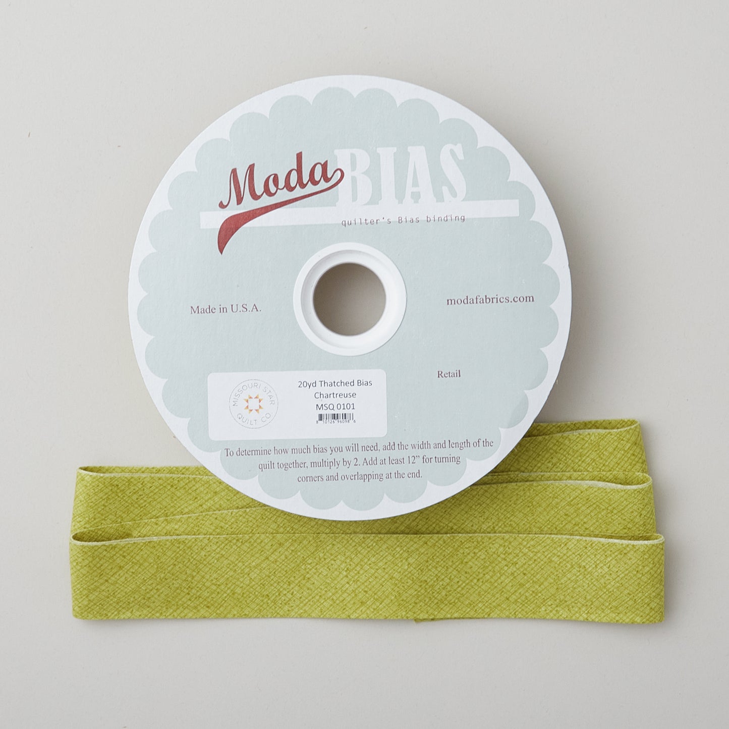 Thatched Bias Binding 20 Yard Spool - Chartreuse Primary Image