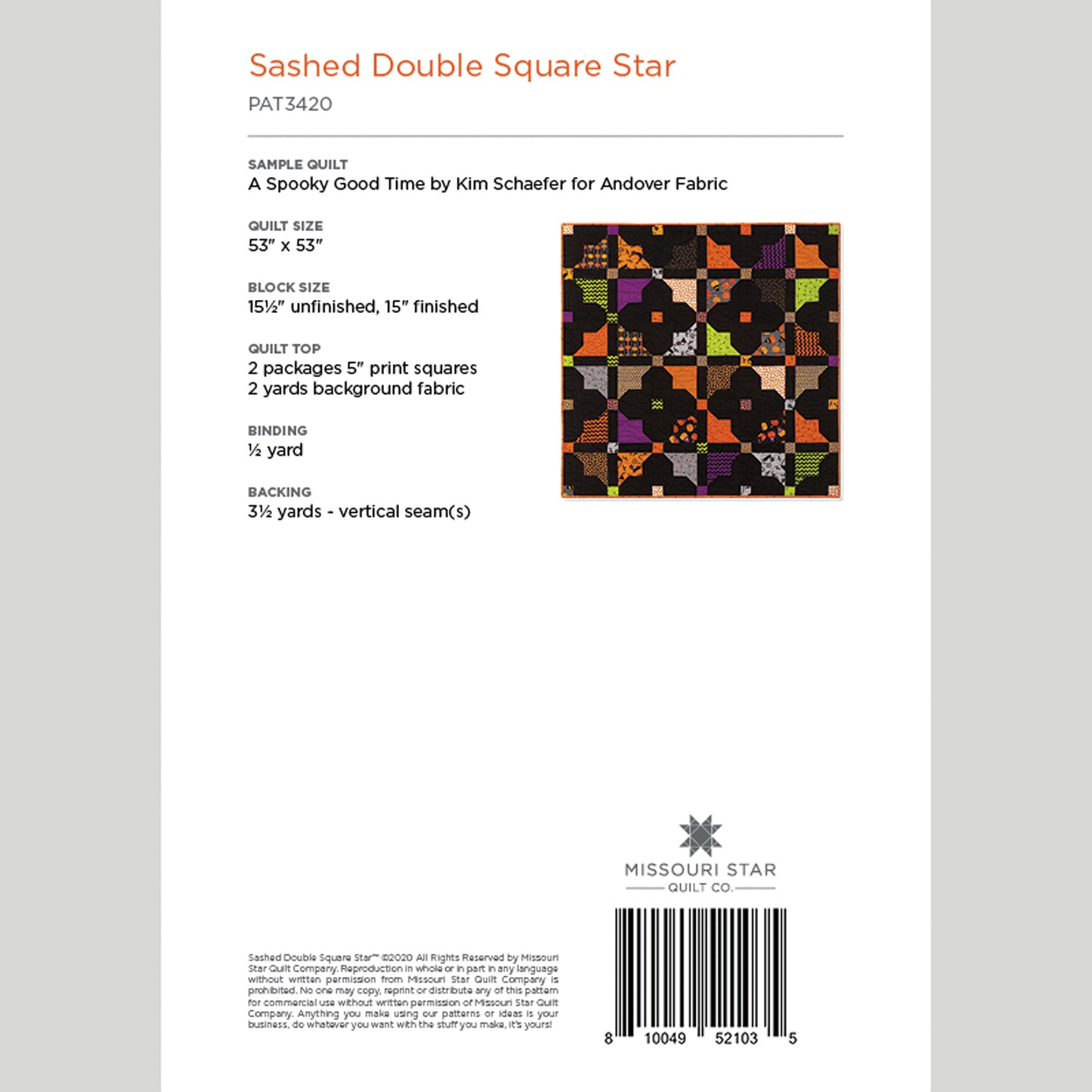 Digital Download - Sashed Double Square Star Quilt Pattern by Missouri Star Alternative View #1