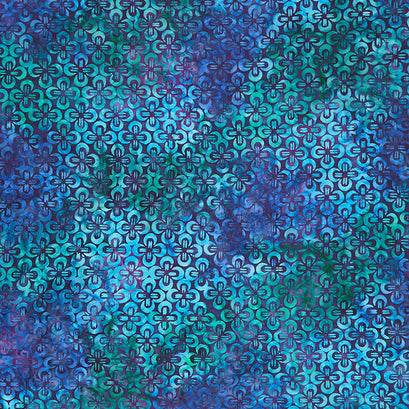 Artisan Batiks - Tranquil Gardens Flowers Peacock Yardage