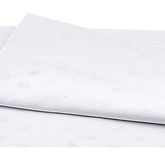 Morning Mist VII - White on White Tossed Sewing Items 2 Yard Cut