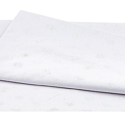 Morning Mist VII - White on White Tossed Sewing Items 2 Yard Cut