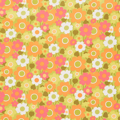Flower Power - Groovy Garden Chartreuse Yardage