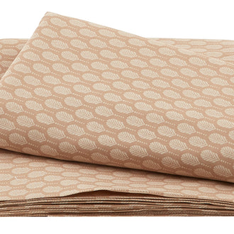 Sandalwood - Art Deco Feathers Medium Tan 3 Yard Cut
