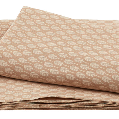 Sandalwood - Art Deco Feathers Medium Tan 3 Yard Cut