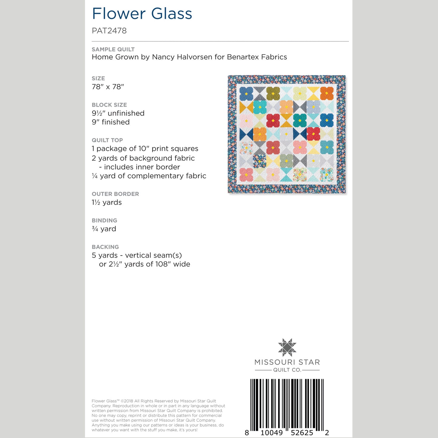 Digital Download - Flower Glass Quilt Pattern by Missouri Star Alternative View #1