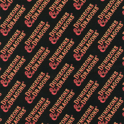 Hasbro - Dungeons and Dragons Classic Logo Black Yardage
