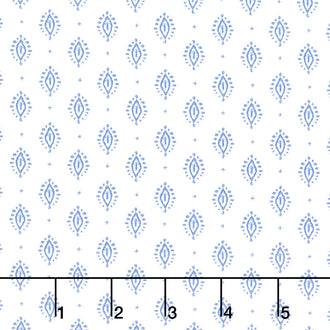 Indigo Splash - Petite Medallion White Yardage