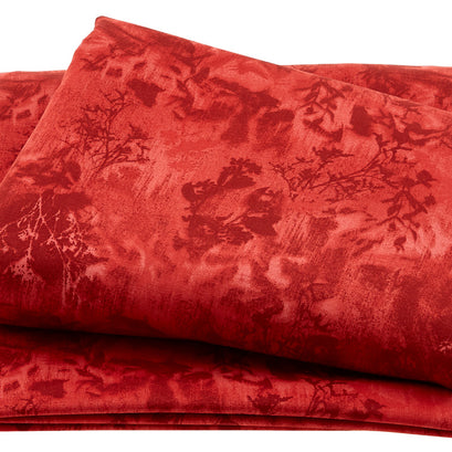 Lumina - Abstract Foliage Red 108" Wide 3 Yard Cut