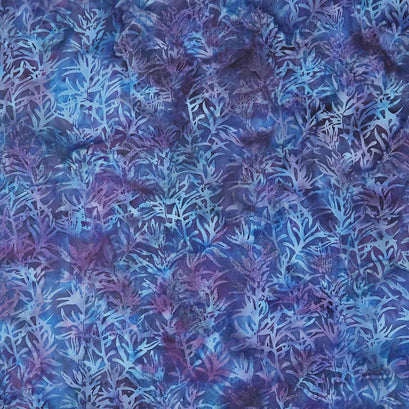 English Lavender Batiks - Rosemary Purple Blue Yardage