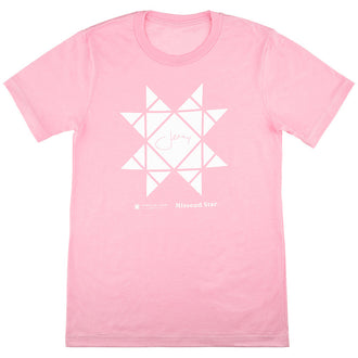 Missouri Star Jenny Quilt Block T-shirt - Heather Bubble Gum XL