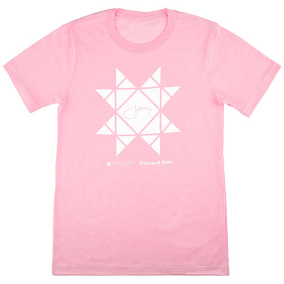 Missouri Star Jenny Quilt Block T-shirt - Heather Bubble Gum XL