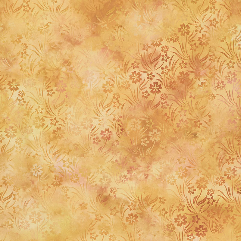Prism (In The Beginning) - Blooms Gold Yardage Primary Image