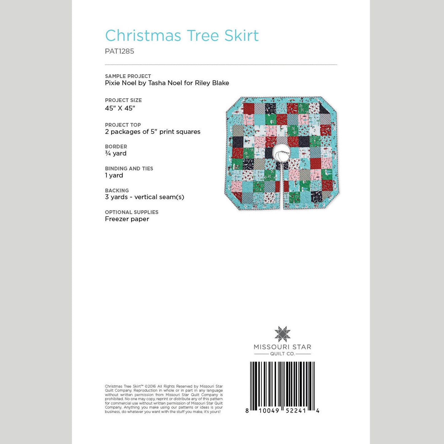 Digital Download - Christmas Tree Skirt Quilt Pattern by Missouri Star Alternative View #1
