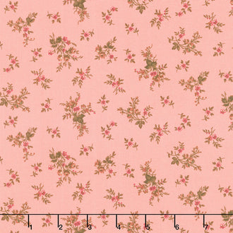 Chocolate Covered Cherries - Floral Pink Yardage