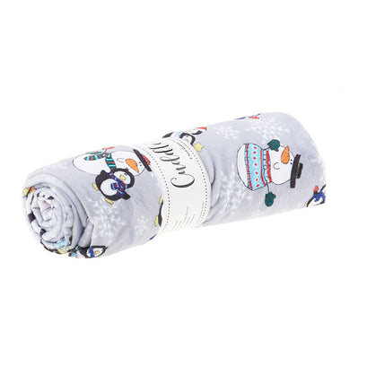 Cuddle® Digital Print - Snow Pals Steel 2 Yard Cut