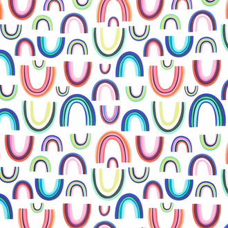 Color Wheel - Rainbows Ivory Yardage