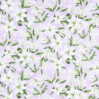 Spring Awakening - Lilies Lilac Multi Yardage